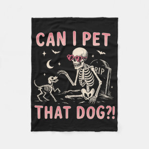 Kann ich diesen Hund streicheln Lustiges Skelett H Fleecedecke