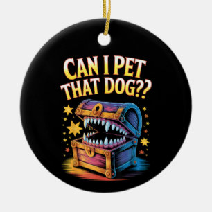 Kann ich diesen Hund streicheln Lustiges Tabletop- Keramik Ornament