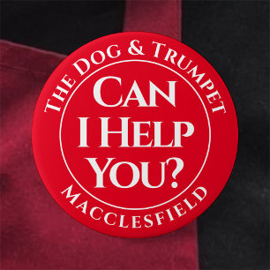 Kann ich dir helfen? Schaltfläche Abzeichen Button