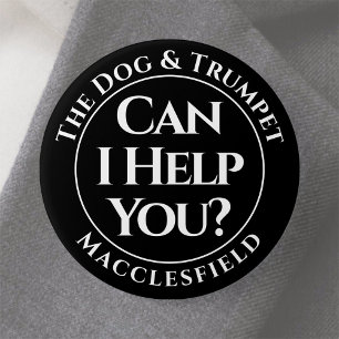 Kann ich dir helfen? Schaltfläche Abzeichen Button