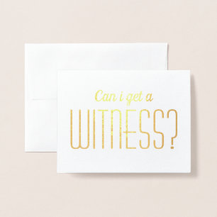 Kann ich eine Witness Fun Bridesmaid / Trauzeugin Folienkarte