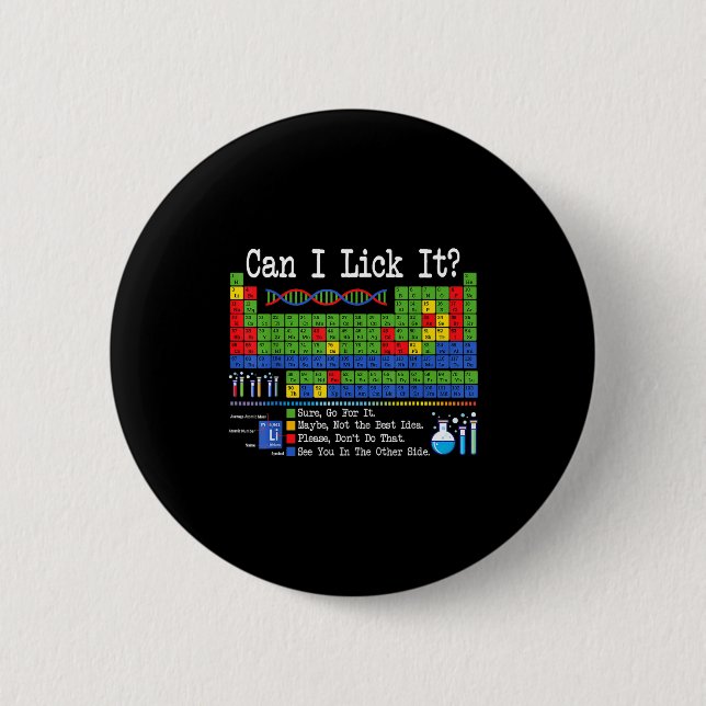Kann ich es ablecken Periodensystem Lustiger Wisse Button (Vorderseite)