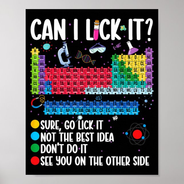 Kann ich es Periodensystem Leckere Funny Science C Poster (Vorne)