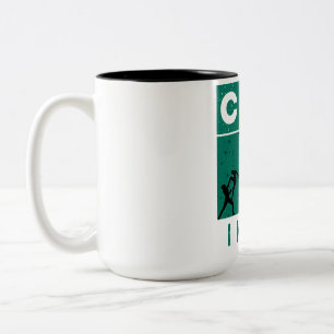 Kann ich es Retro kicken Zweifarbige Tasse