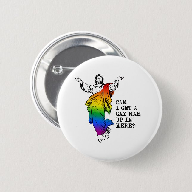 Kann ich hier einen Schwulen holen? Button (Vorne & Hinten)