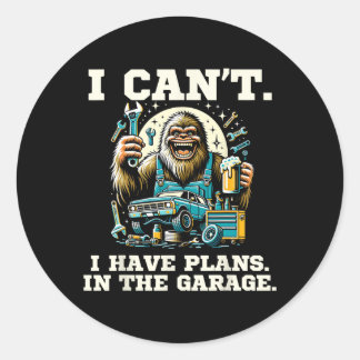 Kann ich keine Pläne in der Garage Väter Day Car M Runder Aufkleber