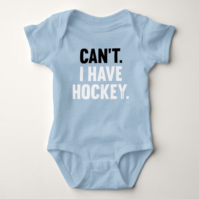 Kann ich nicht Hockey Funny Säugling Dunkle Farben Baby Strampler (Vorderseite)