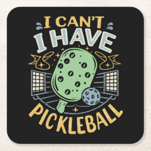 Kann ich nicht Pickleball haben Rechteckiger Pappuntersetzer