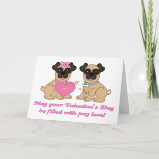 Kann Ihr Valentinstag mit Mops-Liebe gefüllt werde Feiertagskarte