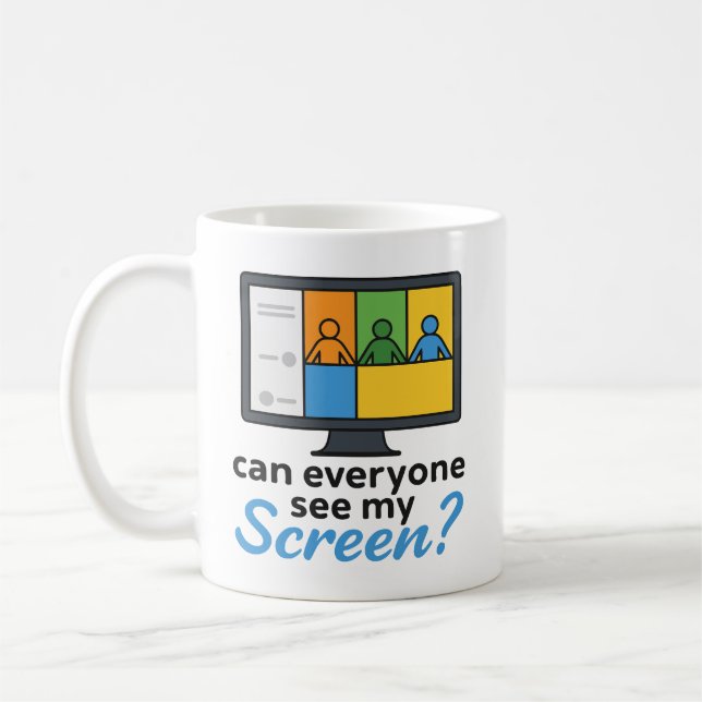 Kann jeder meinen Bildschirm sehen? Funny Virtual  Kaffeetasse (Links)