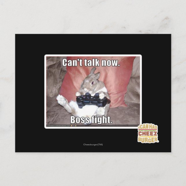 Kann jetzt nicht reden, Bosskampf. Postkarte (Vorderseite)