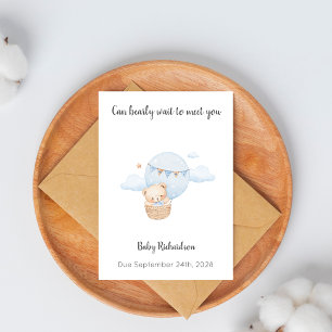 Kann kaum auf Baby Boy Teddybär warten Karte