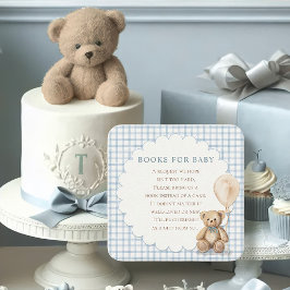 Kann kaum warten Teddybär-Bücher für Baby-Party Begleitkarte