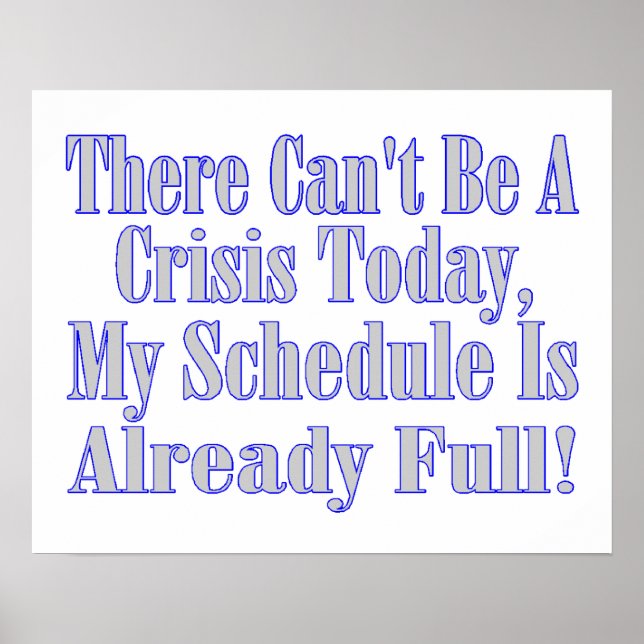 Kann kein Krisenplan sein Poster (Vorne)