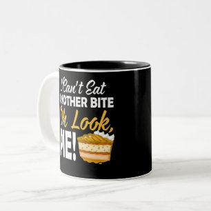 Kann keinen weiteren Bissen essen Oh schau Pie Fun Zweifarbige Tasse