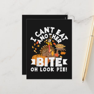 Kann keinen weiteren Bissen essen Oh sieh mal Pie Feiertagspostkarte