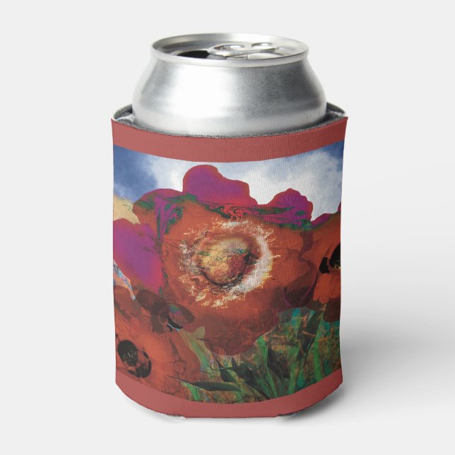 Kann kühler mit Pappchen in rot verziert Dosenkühler (Kanne Vorderseite)