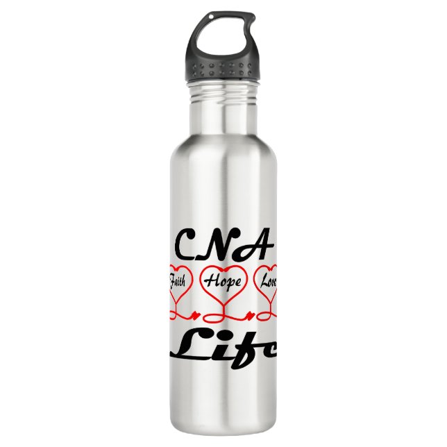 KANN Liebe-Glauben hoffen Edelstahlflasche (Vorderseite)