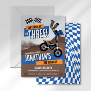 Kann mich nicht fangen, ich bin drei Dirt Bike Geb Einladung