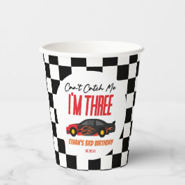 Kann mir kein Red Race Car 3. Geburtstag Party hol Pappbecher