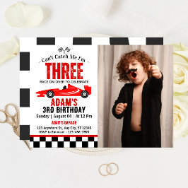 Kann mir kein Rennwagen Junge 3. Geburtstag Party Einladung