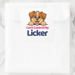 Kann mir mein Licker kein Niedliches Hundedesign K Quadratischer Aufkleber