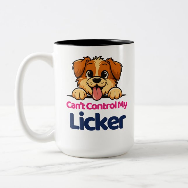 Kann mir mein Licker kein Niedliches Hundedesign K Zweifarbige Tasse (Links)
