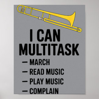 Kann Multitasking Lustiges Marschierband-Geschenk Poster