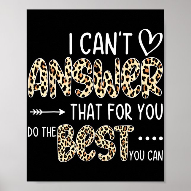 Kann nicht antworten, dass Sie das Beste tun, was  Poster (Vorne)