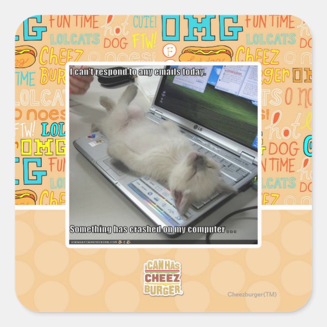 Kann nicht antworten quadratischer aufkleber (Vorderseite)