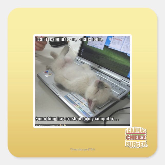 Kann nicht antworten quadratischer aufkleber (Vorderseite)