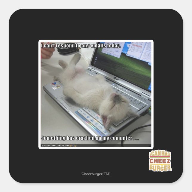 Kann nicht antworten quadratischer aufkleber (Vorderseite)