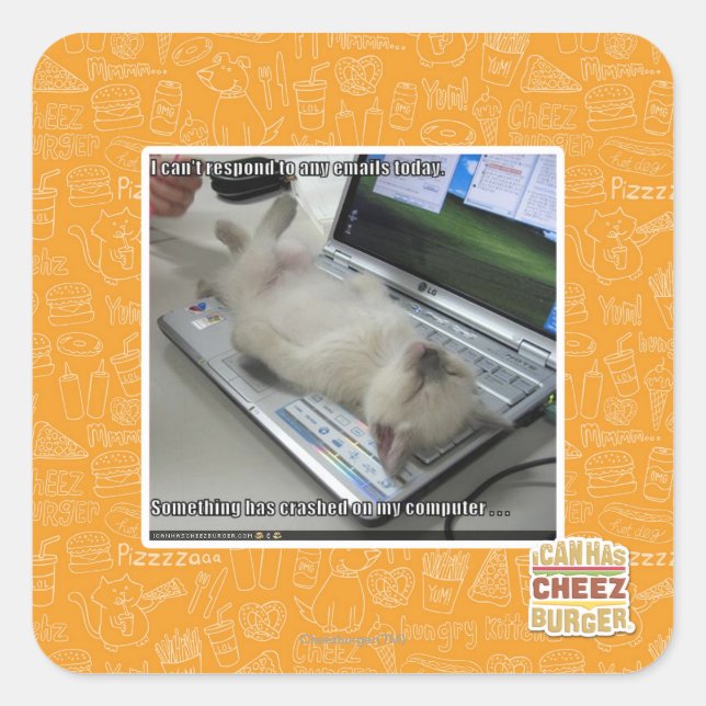 Kann nicht antworten quadratischer aufkleber (Vorderseite)