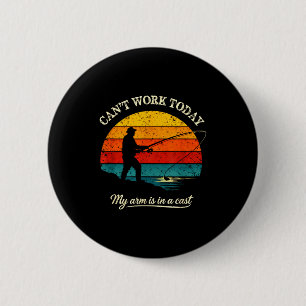 Kann nicht arbeiten, Arm ist in Gips lustiges Ange Button