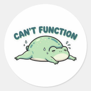 Kann-nicht-funktionieren-Frosch-Aufkleber Süßer er Runder Aufkleber