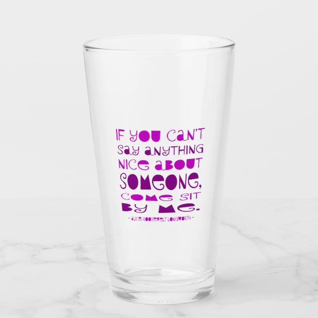 Kann nicht sagen, was schön kommt von mir Lila Glas (Vorderseite)