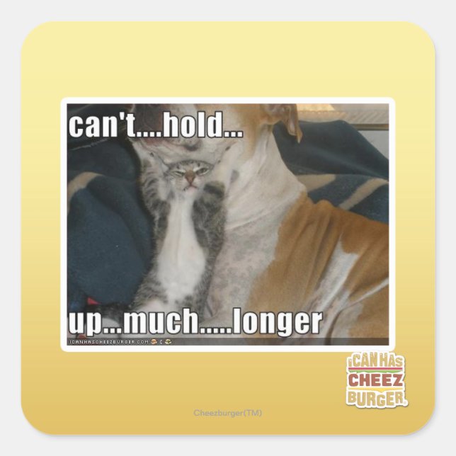 Kann nicht viel länger aufhalten quadratischer aufkleber (Vorderseite)
