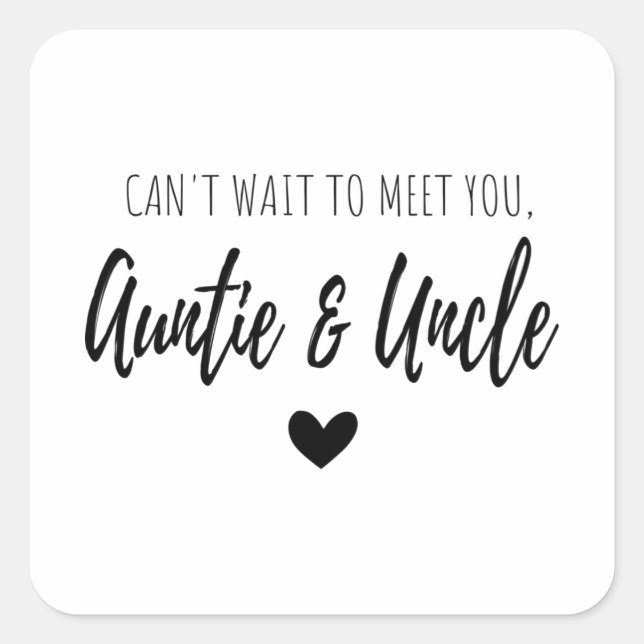 Kann nicht warten, um dich zu treffen Tante und On Quadratischer Aufkleber (Vorderseite)