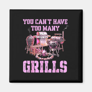 Kann nicht zu viele Grills haben lustiger Retro-BB Magnet
