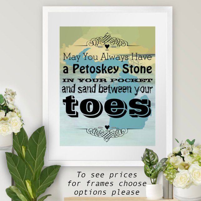 Kann Petoskey Stone in Pocket Sand zwischen Poster (Von Creator hochgeladen)