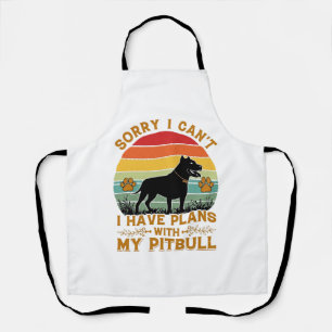 Kann Pläne Hund Pitbull Retro Sonnenuntergang_1 Schürze