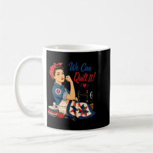 Kann Quilt Retro Crafting Mädchen Nähmaschine Craf Kaffeetasse
