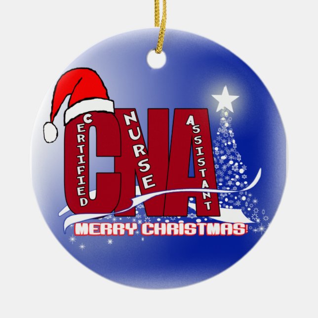 KANN SANKT-WEIHNACHTSverzierungs-ZUGELASSENE Keramik Ornament (Vorne)