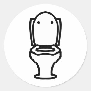 kann Toilettenikone Runder Aufkleber
