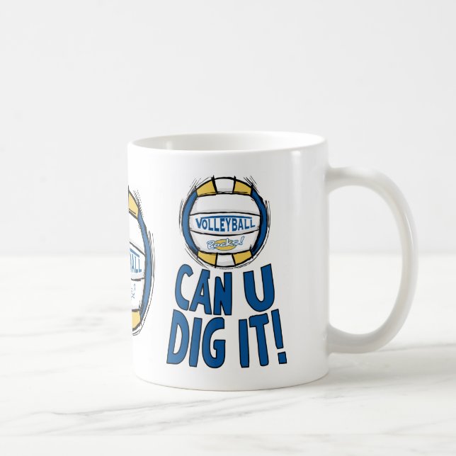 Kann U Diebe es Volleyball Blue Gold Tasse (Rechts)