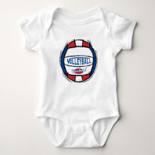 Kann U es Volleyball blau rot Dicklegen Baby Strampler