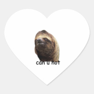 Kann u not Sloth Herz-Aufkleber