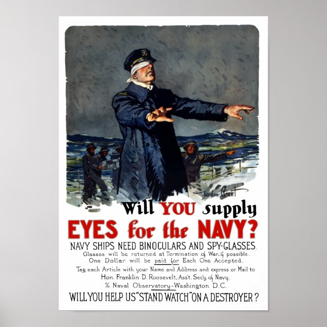 Kannst du der Marine die Augen geben? WWI Poster (Vorne)