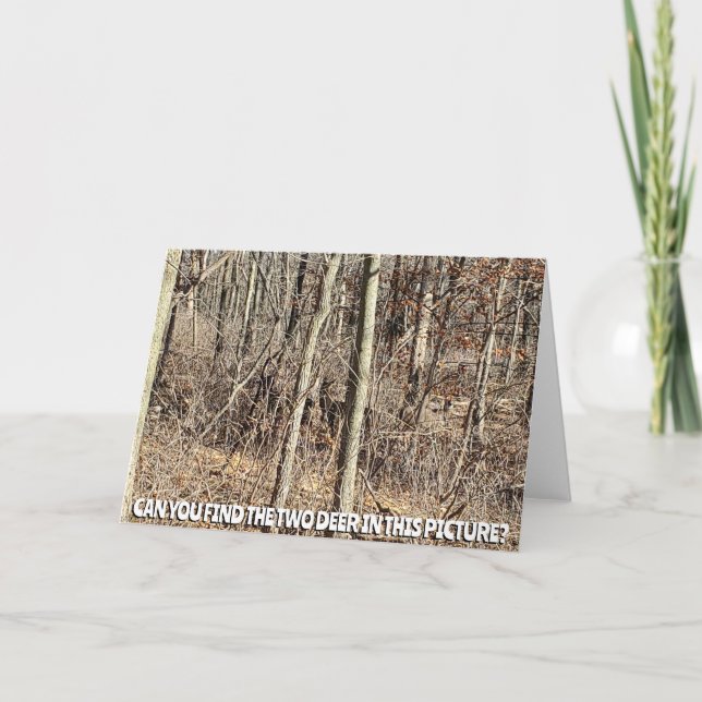 Kannst du die beiden Hirsche auf diesem Bild finde Karte (Vorderseite)