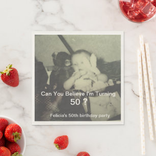 Kannst du glauben, dass du 50 wirst? Kind Foto Serviette